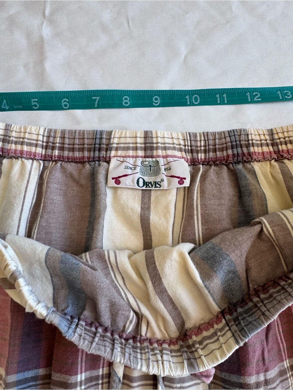 Orvis Plaid Drawstring Midi Skirt in Cream and Mauve-Tone - Picture 4 of 4